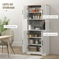 thumbnail image 4 of HOMCOM Kitchen Pantry Storage Cabinet with Microwave Oven Countertop, White, 4 of 10