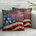 thumbnail image 3 of PHYHOO &nbsp;Patriotic American Flag Decorative Pillow Cover&nbsp;&nbsp;Celebrate USA Flag Farmhouse Pillow Cases Square Theme Cushion Cover Pillowcase for Sofa Bedroom White, 3 of 5