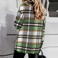 thumbnail image 5 of DDAPJ pyju Womens Plaid Shacket Wool Blend Shirt Jacket Checkered Work Shirts with Pockets Green S, 5 of 7