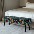 thumbnail image 2 of Chririnla Mixed Wildflower Pattern Washable Bench Covers, Full Elastic Wrap Polyester Spandex Fabric Bench Slipcover for Bedroom Dining Room, 2 of 9