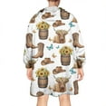 thumbnail image 2 of Highland Cow Barrel Boot Butterfly Pattern Wearable Oversized Blanket,Wearable Blanket Hoodie for Adults,Cozy Hooded Blankets with Super Pockets,Super Warm Fuzzy Pullover for Women & Men, 2 of 6