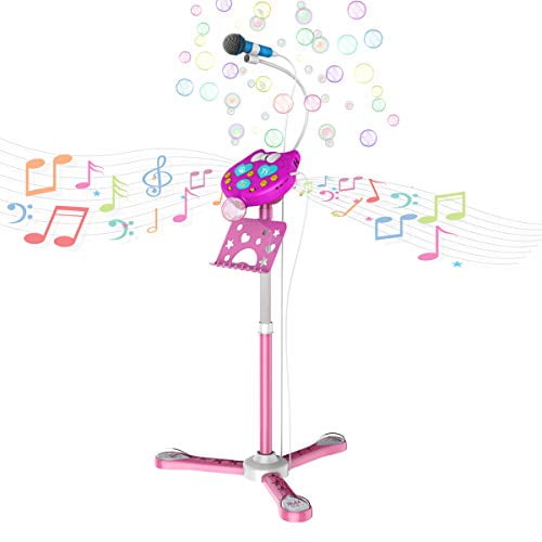 KOMVOX Kids Karaoke Microphone with Stand, Girls Karaoke Machines with