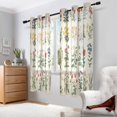 thumbnail image 2 of Yayeee Window Curtains Light Filtering 63"x42" Grommet Panel Pair Home Living Room Decor, Red Floral, 2 of 7