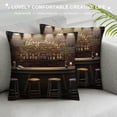 thumbnail image 3 of TIAOTIAOHOU Bar Throw Pillow Cover Mug of Beer Brick Walls Pub Wooden Chairs Shelves Alcohol Covers Decorative Cushion Case for Sofa Couch Bed, 3 of 5