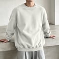 thumbnail image 5 of RJMDKXZ Fleece Crew Neck Sweatshirts Men Oversized Plus Size Casual Solid Soft Pullover Long Sleeve Sweat Shirts, 5 of 7