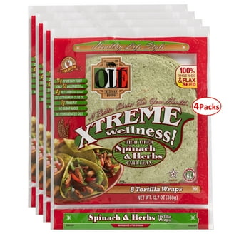 Olé Xtreme Wellness High Fiber Tortillas - 8ct, Keto Certified, 12g Fiber, 3g Net Carbs (Pack Of 6)