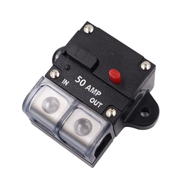 ruzhgo Plastic Automotive Circuit Breaker Overload Protection High Conductivity Replacement Manual Sound Box Security Fuse Accessories Blue Button 50A Black Button 50A