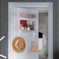 thumbnail image 7 of BTY Over The Door Towel Rack for Bathroom - 4-Tier Organizer with Hooks & Storage Basket, Space-Saving Door Hanger for Bath, Bedroom - White, 7 of 7