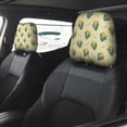 thumbnail image 4 of 2 PCS Car Headrest Cover, Cute Corn Pine Green Leaves Soft Car Seat Head Rest Cover Protector Interior Car Accessories Seat Covers for Cars Truck Auto Only Covers, 4 of 8