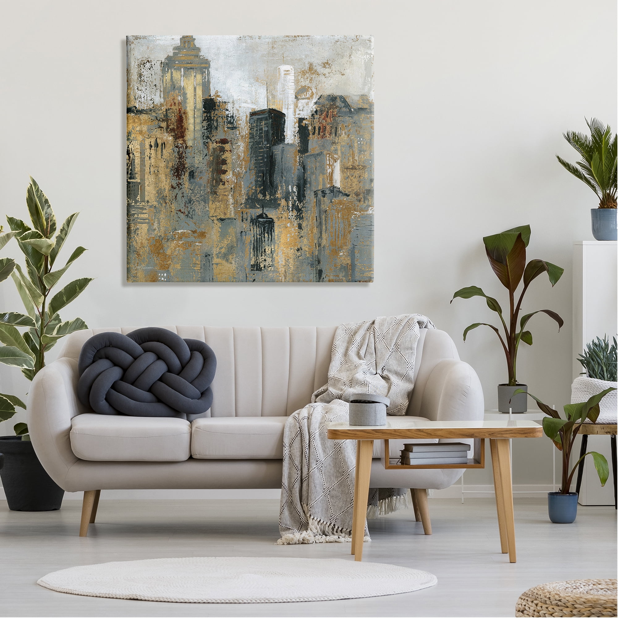 Stupell Industries Abstract Cityscape Urban Buildings Modern Architecture Painting Gallery Wrapped Canvas Print Wall Art, Design by Carol Robinson