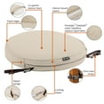 thumbnail image 5 of Classic Accessories Montlake FadeSafe Round Patio Dining Seat Cushion - 2" Thick - Heavy Duty Outdoor Patio Cushion with Water Resistant Backing, Antique Beige, 15"DIA x 2"T (62-002-BEIGE-EC), 5 of 27