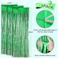 thumbnail image 2 of 3 Pack 3.3 ft x 9.9 ft Green Tinsel Curtain Party Backdrop Decorations, Metallic Foil Fringe Backdrop Door for Bachelorette Party Decorations,Black Streamers,Green Birthday Backdrop, 2 of 8