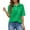 Green, variant on WTOBBY Women's Modern Button-Down Shirt with Chest Pocket, Casual Short Sleeve Solid Color Blouse for Business Casual Attire,Green L