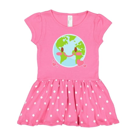 

Inktastic Happy Earth Day with Hearts Gift Toddler Girl Dress