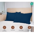 thumbnail image 5 of Royale Linens Pillow Shams 2 Pack Standard Size 20x26 Inch Brushed 1800 Microfiber Bed Pillow Shams, Wrinkle Resistant Super Soft and Cozy Back Overlap Closure - Oxford Pillowcase (Standard, Navy), 5 of 9
