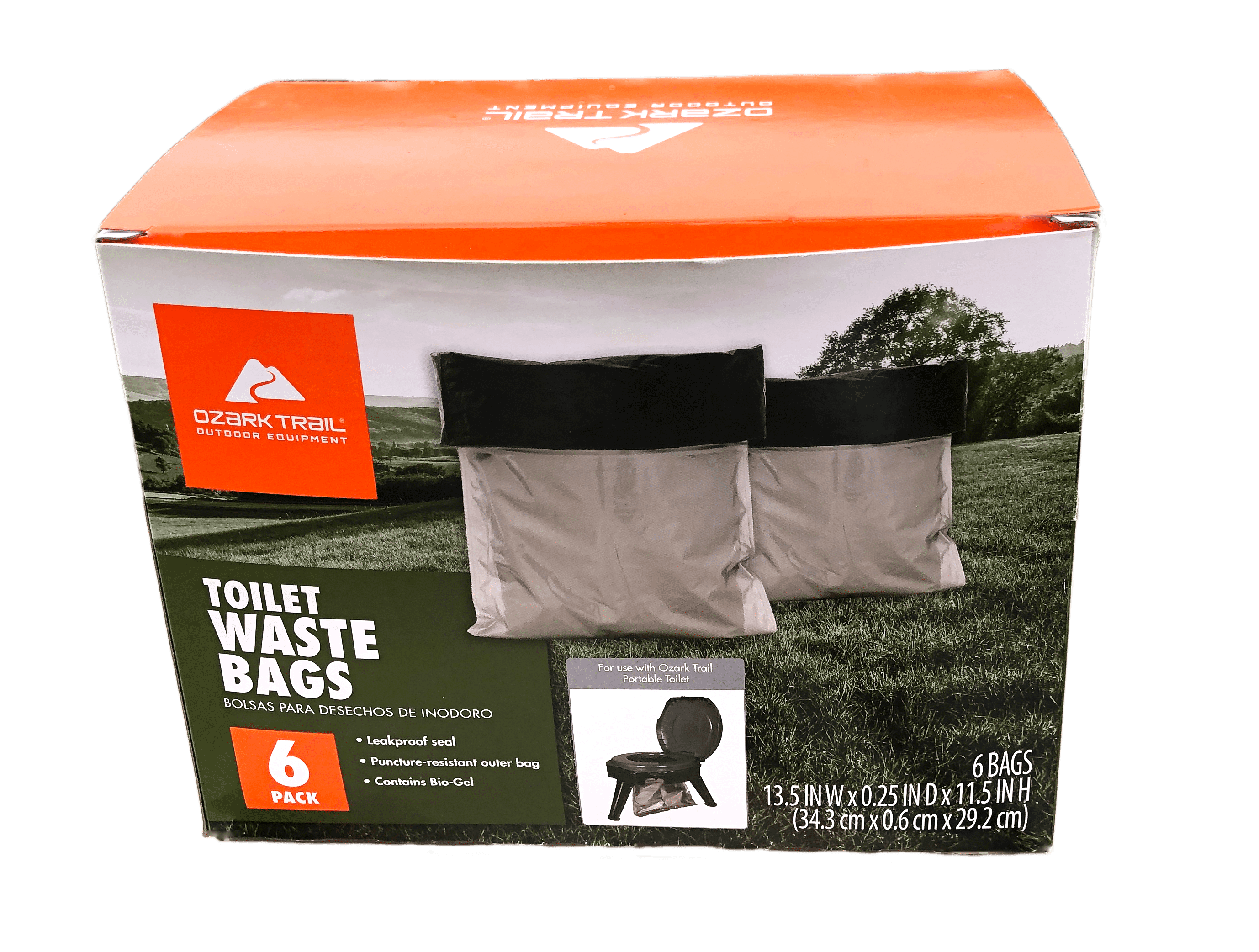 Ozark Trail Portable Toilet Waste Bags with Bio-Gel 6 Pack