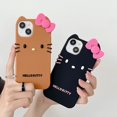 thumbnail image 2 of Sanrio Hawaiian Black Skin Hello Kitty Para iPhone 11 13 14 12 Pro Max Funda De Silicona A Prueba De Golpes, 2 of 4