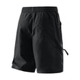 thumbnail image 5 of Thousandth Men's Lightweight Fashionable Zipper Multi Pocket Breathable Hiking Cargo Shorts Plus Size Drawstring Running Pants Bandage Elastic Waist Casual Shorts, 5 of 10