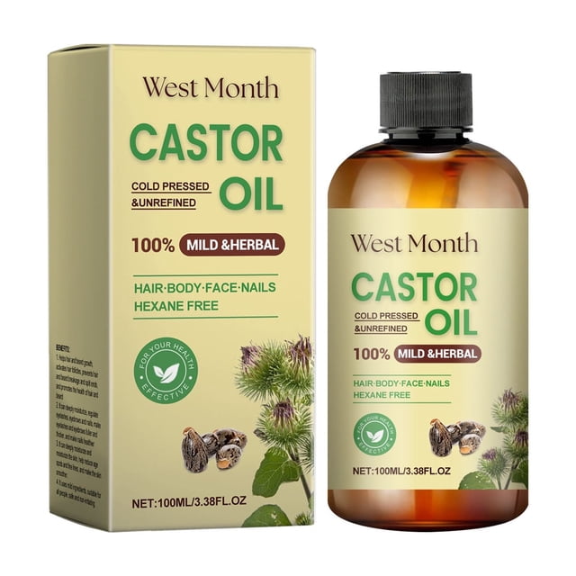 Productos para el cuidado del cabello Aceite fijador de ricino natural frío Hidrata las pestañas, cejas y uñas Proporcionando un efecto múltiple 100 ml cuidado peludo