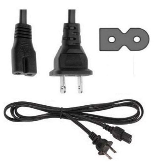 TEKNOGAME 6-Foot Polarized Power Cord, 2-Slot Figure-8 C7 AC Replacement Cable for TVs, Consoles, and Electronics