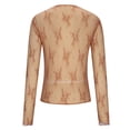 thumbnail image 5 of Idoravan Long Sleeve Shirts for Women Women's Casual Loose Round Neck Long Sleeve Lace T-shirt Tops Blouse, 5 of 8