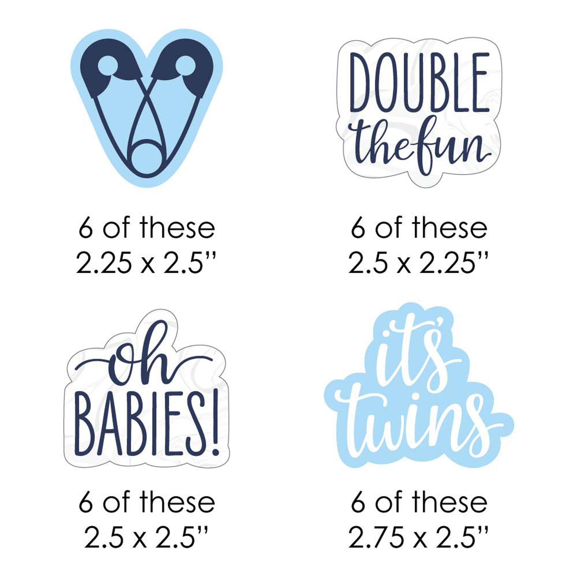 Big Dot Of Happiness It's Twin Boys - Diy Shaped Blue Twins Baby