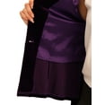 thumbnail image 5 of INSPIRE CHIC Women's Work Office Belted Notched Lapel Long Sleeves Velet Blazer S Purple, 5 of 5