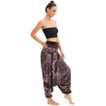thumbnail image 2 of Combinaison Pantalon Bohème Harem pour Femmes 2 en 1 en Rayonne à Taille Smockée, 2 of 6