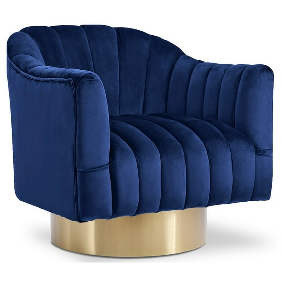 Meridian Furniture Farrah Navy Velvet Swivel Accent Chair