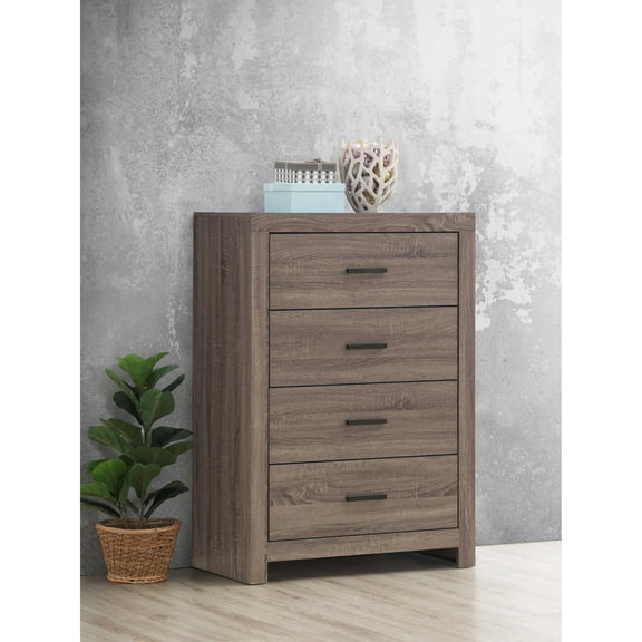 Cterwk 4 Drawer Dresser for Living Room, Bedroom, Brown