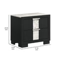 thumbnail image 5 of Benjara Amey 2 Drawer Nightstand- White Marble Trim- Black Wood, 5 of 6