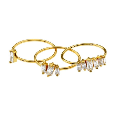 UPC 847267045364 product image for Gorjana Amara Gold Ring Set With Clear Cubic Zirconia Size 6 1611302602G | upcitemdb.com
