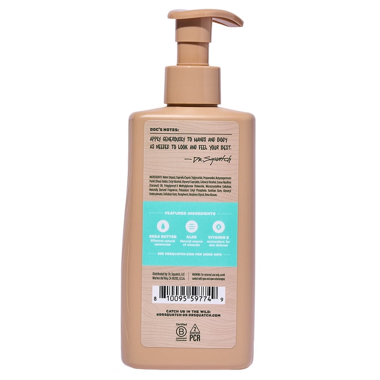Dr. Squatch Mens Natural Body Moisturizer Lotion - Hand & Body