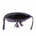 thumbnail image 3 of Deluxity Ostrich Lightweight Dome Crossbody Lady Bag Bow Tassel-Purple, 3 of 6