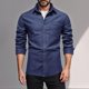 thumbnail image 1 of pstuiky camisas de manga larga para hombre, Camiseta lisa de manga larga con cuello vuelto para hombre, blusa informal, elegante, cómoda, con bolsillos y botones top de hombre xxxl, 1 of 6