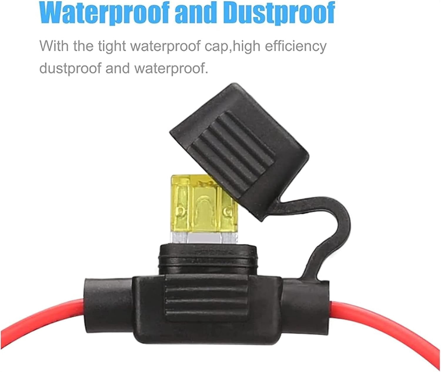 Fuse 5pcs Auto Car Blade Inline Type ATM Mini Fuse Waterproof Holder Case Motor Tap Blow Blo 12V 30A
