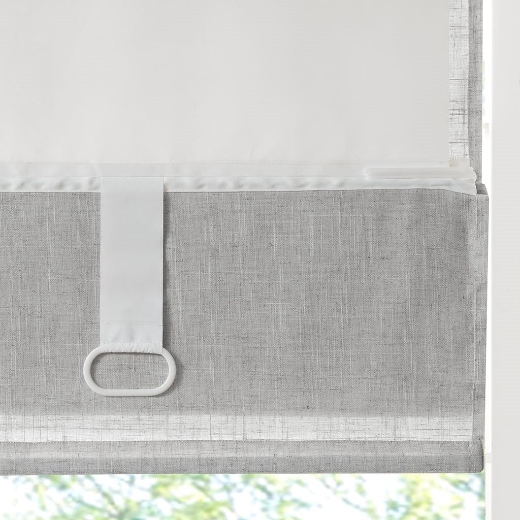 MAYEERTY Linen Blend Light Filtering Cordless Roman Shade, Grey, 29"x 64"