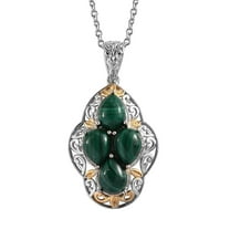 Malachite  Mix Stainless Steel 18K Yellow Gold Platinum Plated Solitaire Pendant Necklace for Women Jewelry Size 20" Ct 5.25 Birthday Christmas Gifts for Women