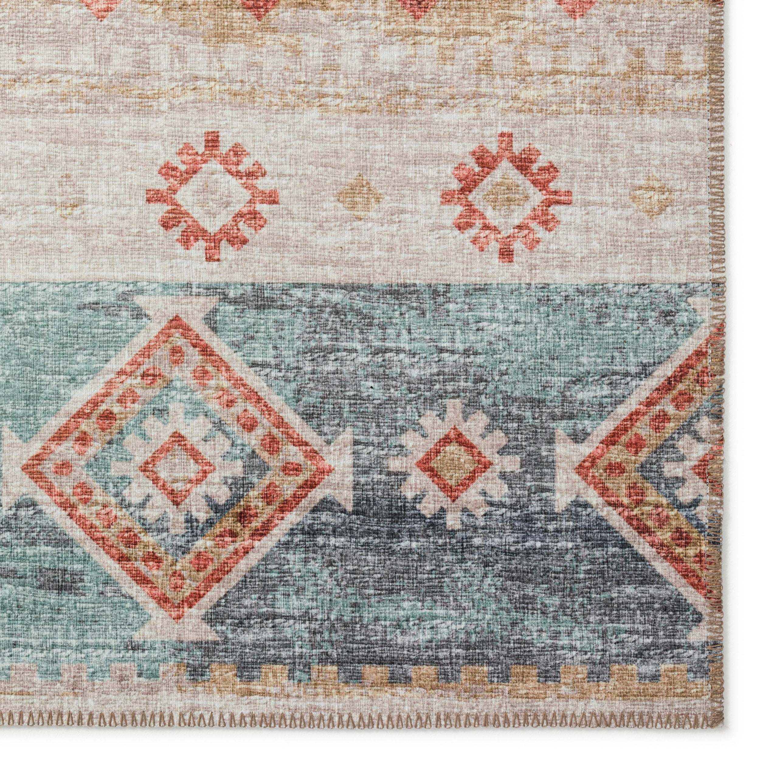 Yuma Indoor/Outdoor Orange Southwest 2’3" x 7’6" Non-Skid Runner Rug