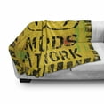 thumbnail image 3 of Retro Soft Flannel Fleece Throw Blanket, Nerds at Work Grunge Fictional Sign Glasses Hazard Stripes Work Hard Theme, Cozy Plush for Indoor and Outdoor Use, 50" x 60", Yellow Black Green, by Ambesonne, 3 of 6