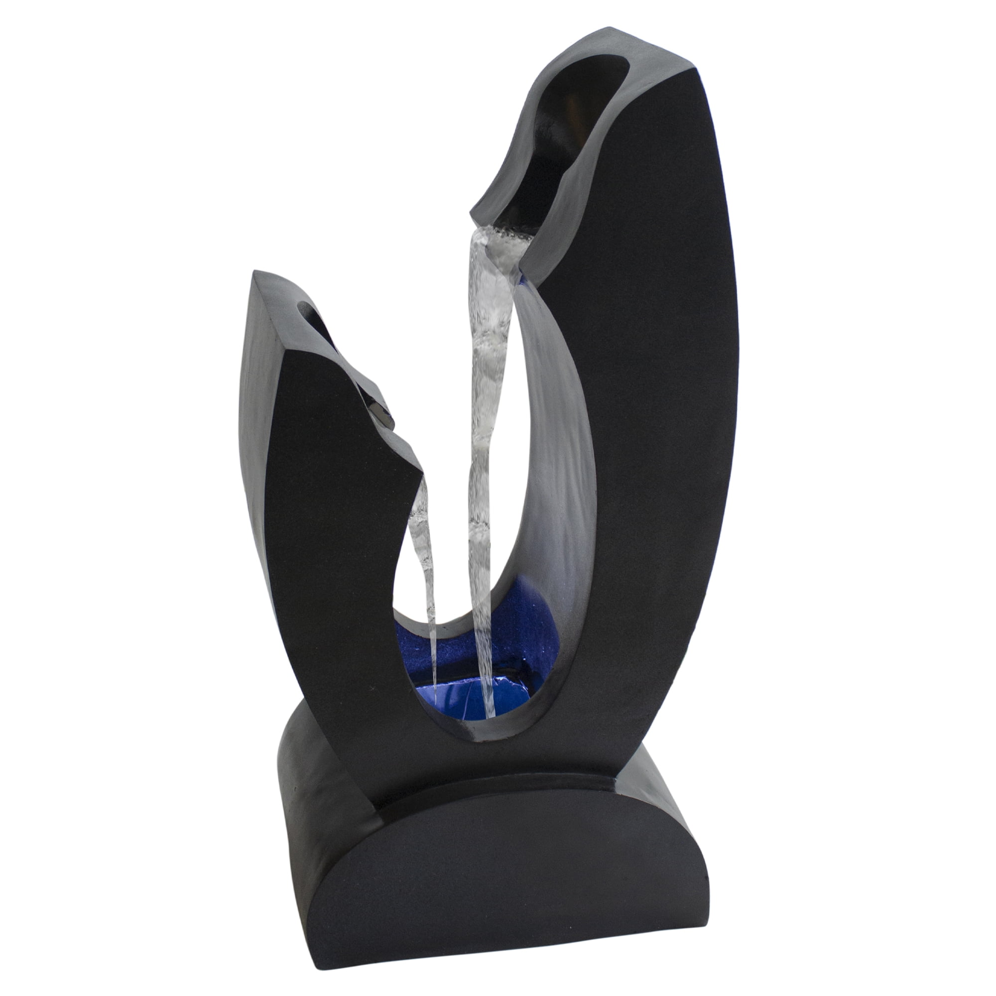 31.5" Black Lighted Modern Outdoor Garden Water Fountain Walmart Canada