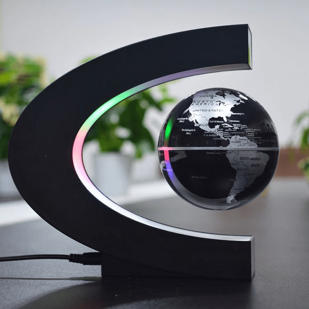 Magnetic Floating Globe Levitation C-Shape LED World Map Home Decor Educational 