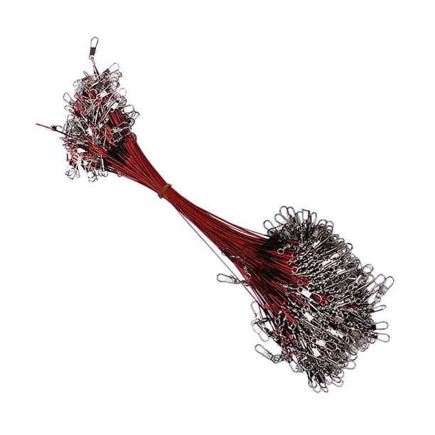 Greeniant 100 Pieces Anti Bite Steel Wire 15cm Lines with Swivels Fshing Leaders Pescar Rojo 20 cm 100 piezas