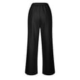 thumbnail image 4 of ClodeEU Womens Mid Waist Pants,Elastic Waist Wide Leg Pant with Pockets,Casual Loose Trousers Black,Womens Plus XL, 4 of 5