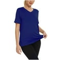 thumbnail image 2 of Horkkom Workout Shirts Women Plus Size V Neck Short Sleeve Shirts Summer Athletic Solid Color T Shirts XL, 2 of 6