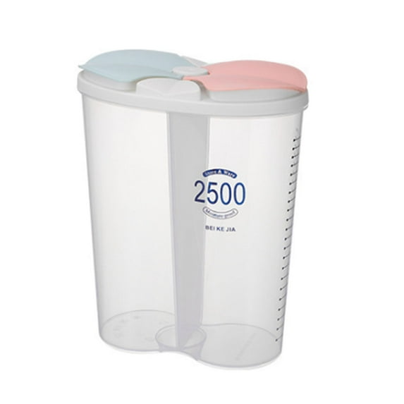 Yuedong Kitchen Grain Storage Box Transparent Plastic Compartment Barrel Household Sealed Cereal Food Storage Containers Jar