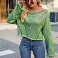 thumbnail image 7 of Women's Sweaters Lightweight Fashion Winter Casual Hollow Loose Round Neck Long Sleeve Pullover Sweater, 7 of 7