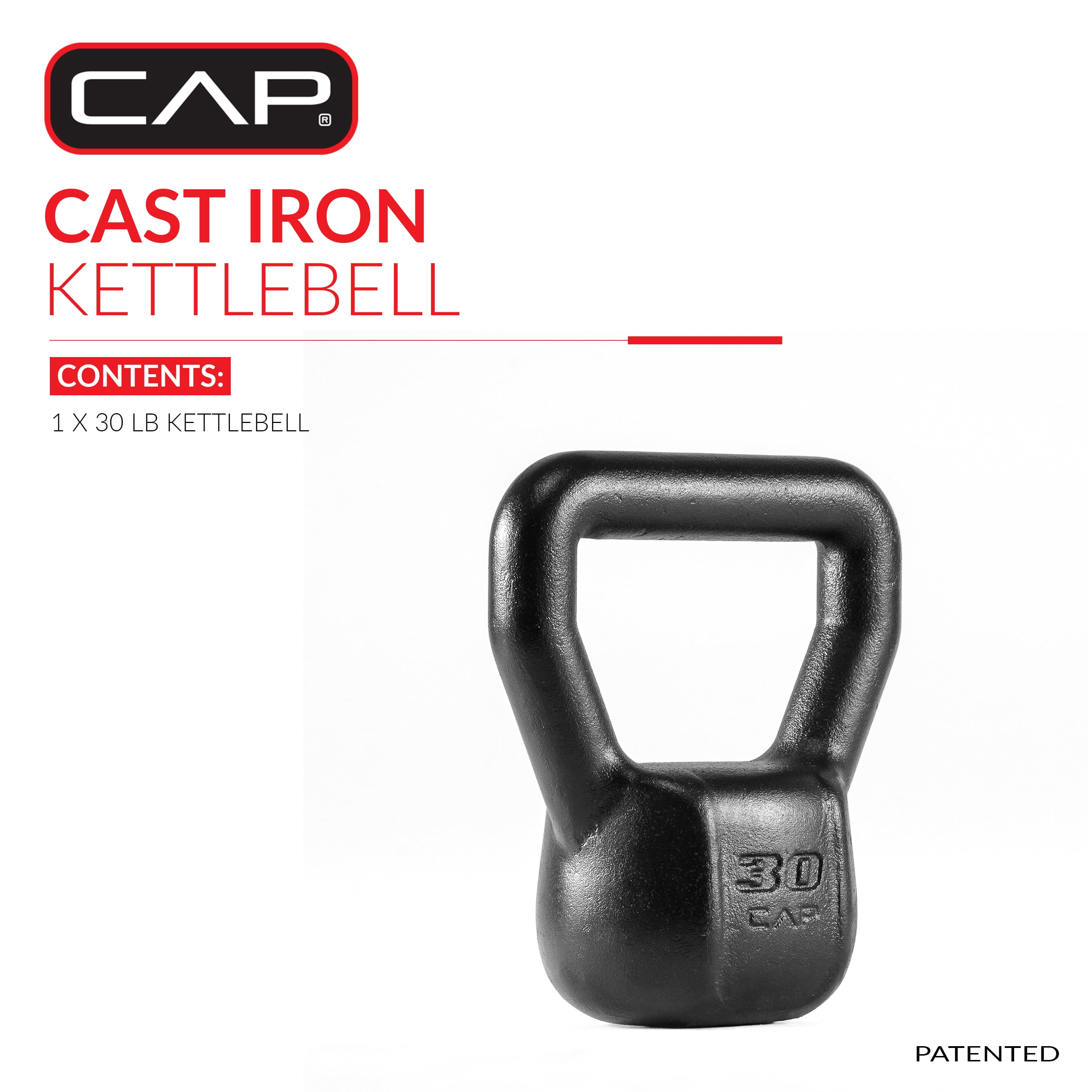 CAP Barbell Cast Iron Kettlebell, Home Gym Strength Training Weight, 30 lb