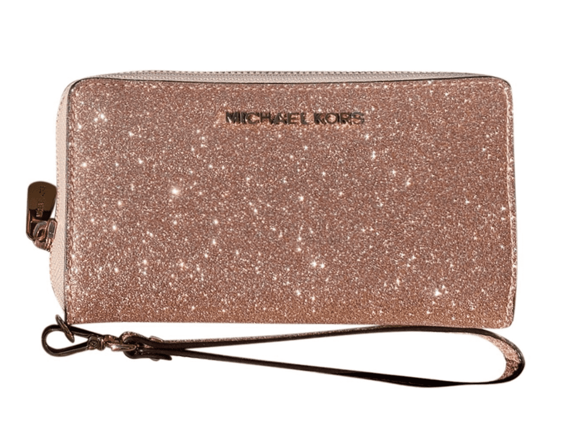 michael kors large glitter smartphone wristlet