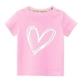 thumbnail image 2 of Wolfast Cadeaux de la Saint-Valentin pour Filles Tout-Petits Garçons Filles Mode Mignon Col Rond Imprimé Manches Courtes Haut Fille Tout-Petit Cadeau de la Saint-Valentin, 2 of 9